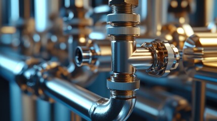 Fototapeta premium Metal pipe on a concrete wall