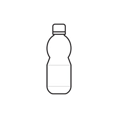 Plastic bottle black icon template. Vector flat style sign illustration