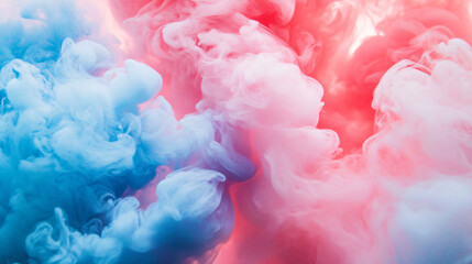 Fototapeta premium Enigmatic swirls of colored smoke rising gracefully against a soft background creating a mysterious and artistic atmosphere.