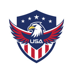 Obraz premium american eagle with flag