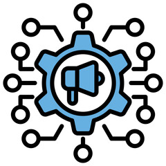Advertising Technology Blue Black Icon