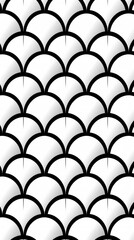 Scaly pattern design, seamless, abstract, repeating, white and black