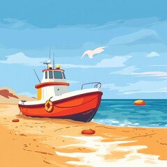 Celebrating Coast Guard Day: A Vibrant Illustration Capturing the Essence of Coastal Culture and Safety in Beautiful Blue Background