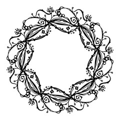 Mandala vector decorative floral wreath.