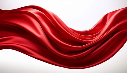 red wave silk satin fabric on white background for grand opening ceremony other occasion