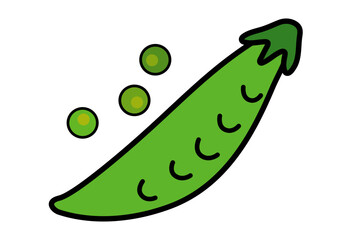 フレッシュ野菜　エンドウ豆のイラスト素材