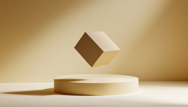 Floating cardboard box mockup with dynamic lighting, great for advertising, logo placement, and professional brand identity presentations