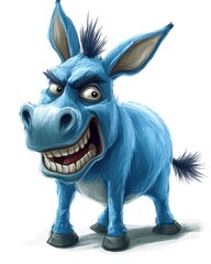 Fototapeta premium Fierce Blue Donkey - Emblematic Political Mascot Representing the Democratic Spirit