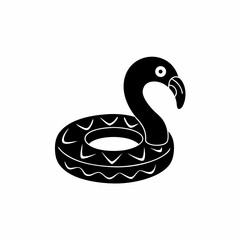creative details Flamingo Pool Float Icon vector illustration