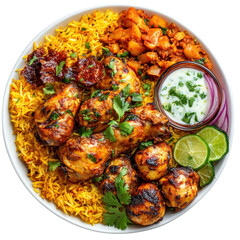 Delicious Indian Chicken Tikka Masala with Rice and Sides