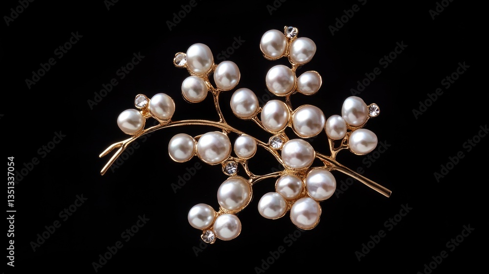 Poster A cluster of pearls adorn a branch in this macro shot