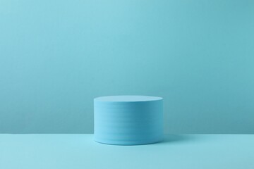 White podiums on a blue background