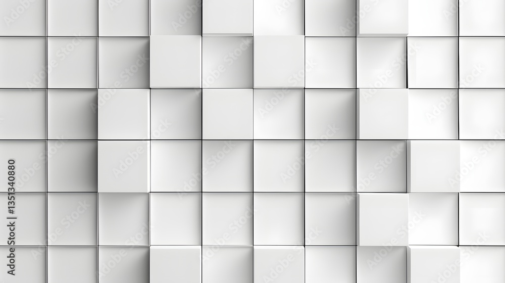Poster minimalist black and white square grid pattern with varying line thicknesses creating a modern sleek