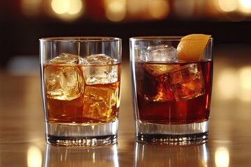 Strong alcoholic drink. Whiskey, rum, tequila, cognac