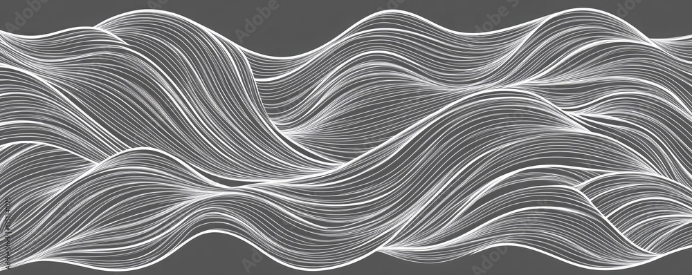 Poster abstract wave pattern on dark gray background