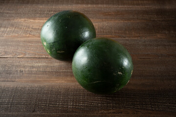 A view of some black diamond watermelons.