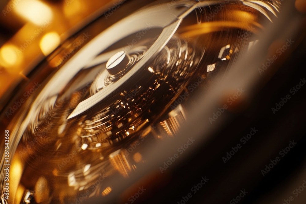 Poster A detailed view of a clock face with a blurred background, suitable for use in various designs and projects
