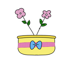 pink flower in a pot