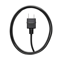 Black Electrical Plug and Cord Minimalist Design