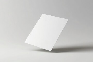 Blank White Paper Mockup Floating in the Air