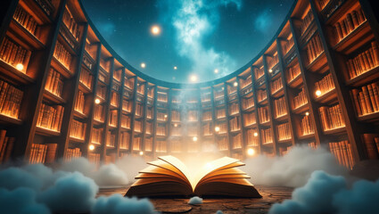 The Akashik chronicles or records, ethereal universe eternal library in Heaven