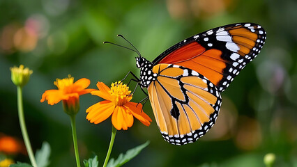 Monarch Butterfly on Flower - Macro Nature Photography