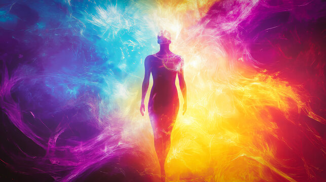 Meditation, dreaming or transcendent experience abstract concept image