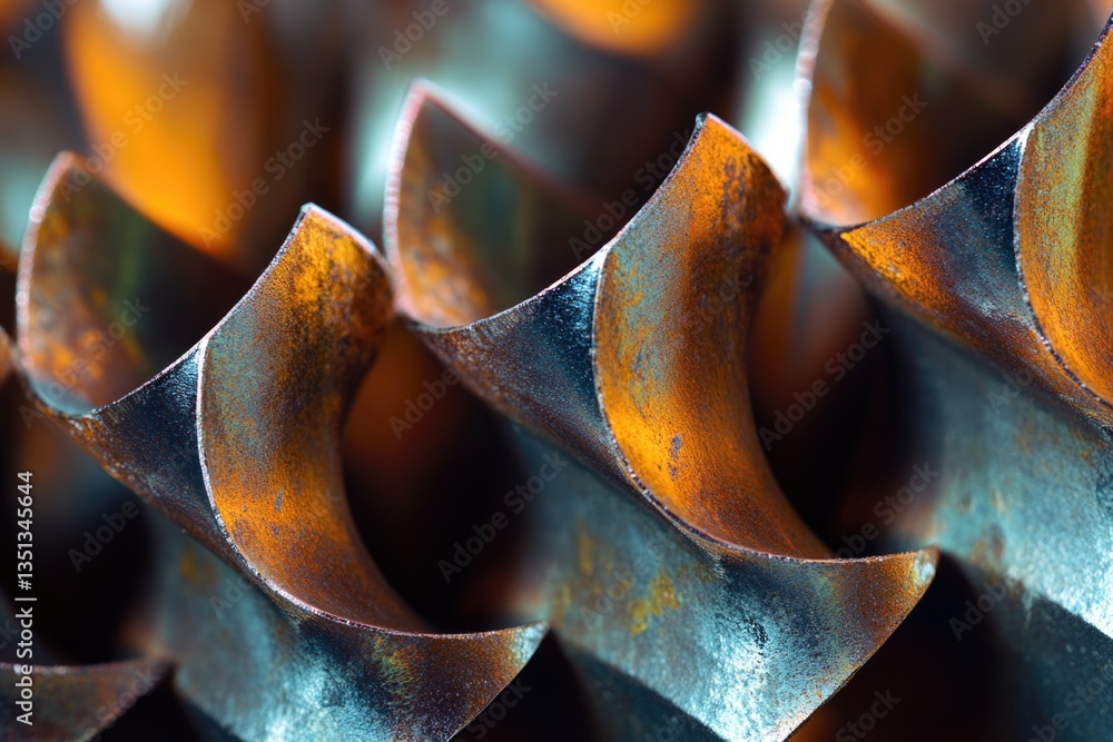 Aufkleber close-up shot of a metallic framework or construction part