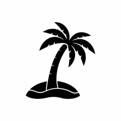 Fototapeta premium creative details Shadow of a Palm Tree on Sand Icon vector illustration