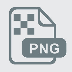 PNG file icon, image format, transparent background, clean, modern design.