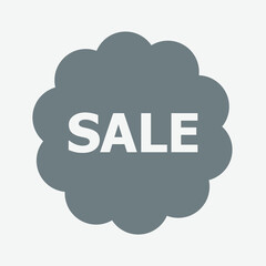 Autumn sale icon, round badge, fall leaves, discount, seasonal promotion.