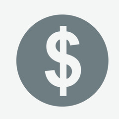 Dollar sign icon, currency symbol, money, finance, simple, bold, modern.