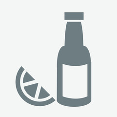 Bottle drink icon, sealed container, refreshing beverage, simple, modern, vibrant.