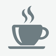 Hot coffee icon, steaming cup, warm beverage, aromatic, cozy, inviting.