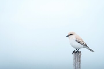 Obraz premium capture serene image of lone bird resting quietly on wooden branch against tranquil clear sky