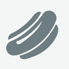 Hot dog icon, tasty snack, classic street food, simple, colorful.