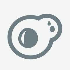 Fried egg icon, sunny side up, breakfast, simple, bright, appetizing.