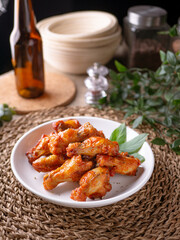 Classic New Orleans BBQ Roasted chicken buffalo wings.