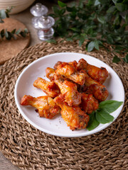 Classic New Orleans BBQ Roasted chicken buffalo wings.