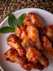 Classic New Orleans BBQ Roasted chicken buffalo wings.