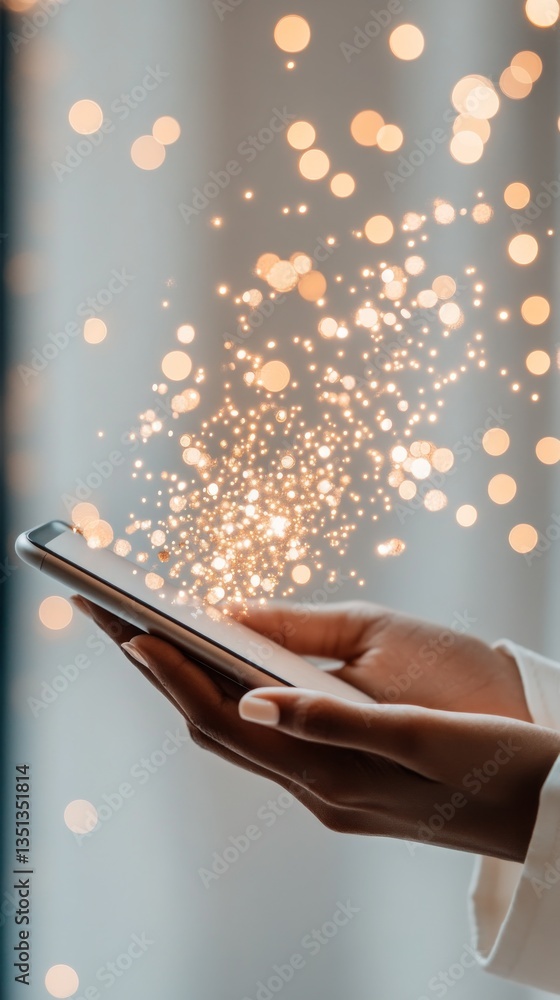 Poster magic sparks enhance connection through smartphone interactions daily in modern life