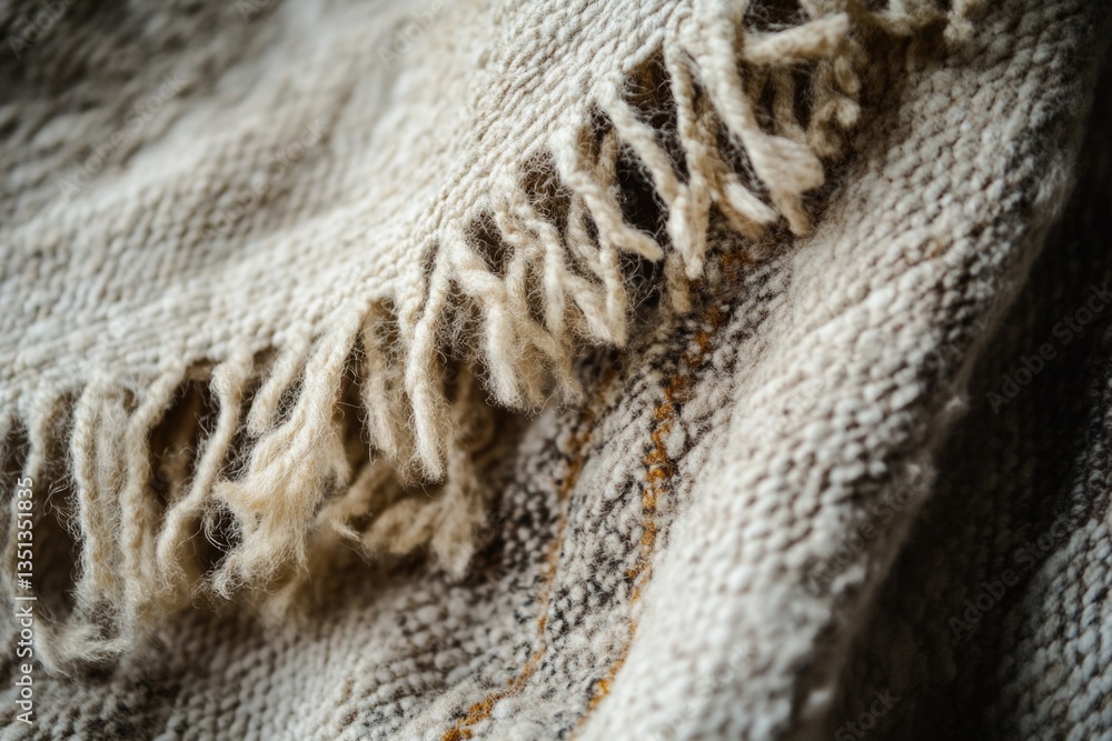 Poster close-up view of a blanket on a bed, ready for sleeping or relaxing