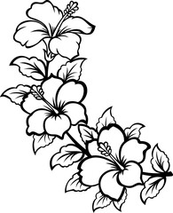 floral background with hibiscus flowers