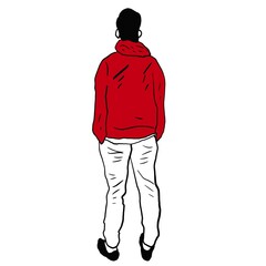 rear view of a man standing in front of his back