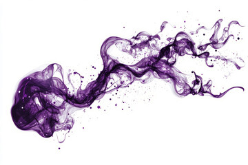 Fototapeta premium Floating tendrils of cosmic horror energy, twisting and pulsing in dark purple hues, isolated on white