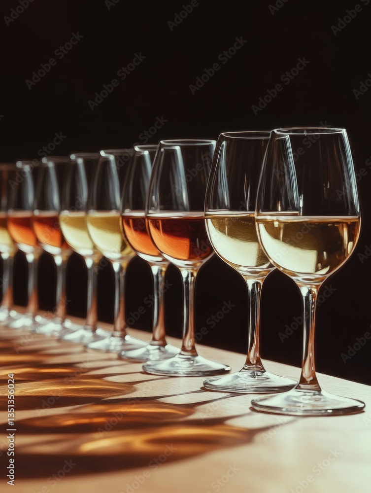 Poster a collection of wine glasses arranged on a table
