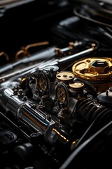 Obraz premium A detailed view of an automobile engine