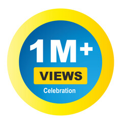 Download this Views Celebration Thumbnail Golden Banner Set 1M, 1 Million Views, 1M Views, 1M Views eps vector file15