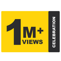 Download this Views Celebration Thumbnail Golden Banner Set 1M, 1 Million Views, 1M Views, 1M Views eps vector file20