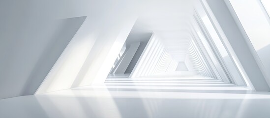 Modern, Empty Corridor with Triangular Design